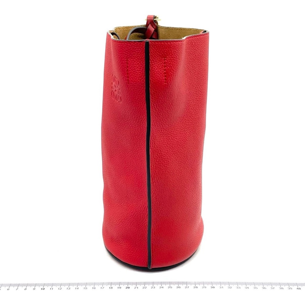 Auth Loewe Gate Bucket Bag – Raspberry Red – Small - Picture 6 of 15